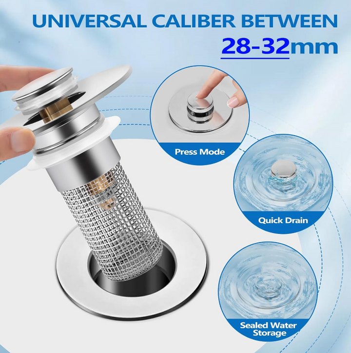 Bathroom Sink Drain Strainer with Hair Catcher Stopper