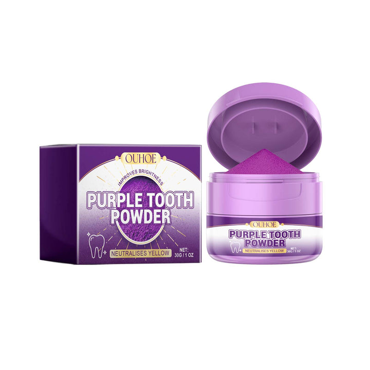 Purple Tooth Powder for Yellow-Looking Teeth Care
