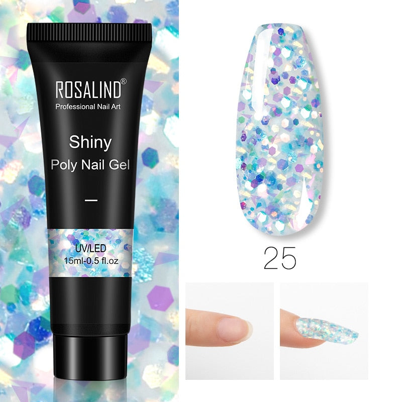 Glitter Poly Nail Gel Extensions for Salon-Style Sparkle