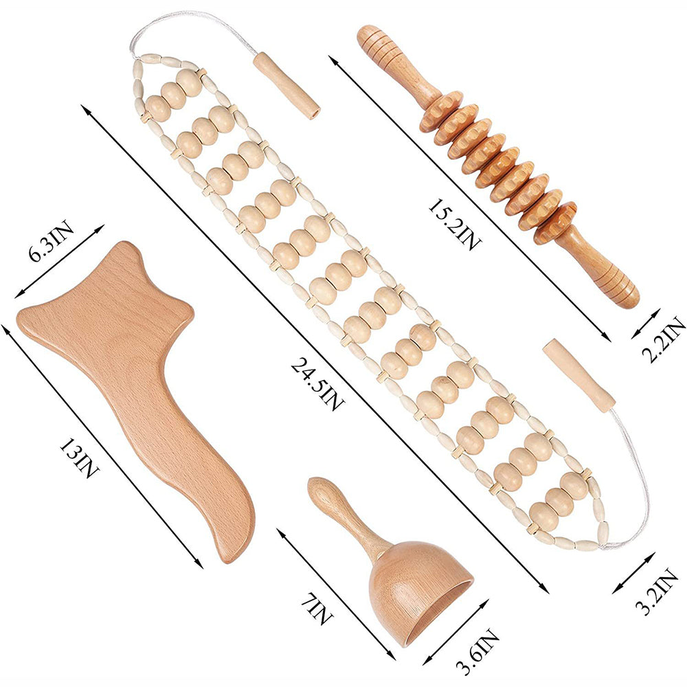 Wood Therapy Massage Tools Set — Hand-Crafted Meridian Release
