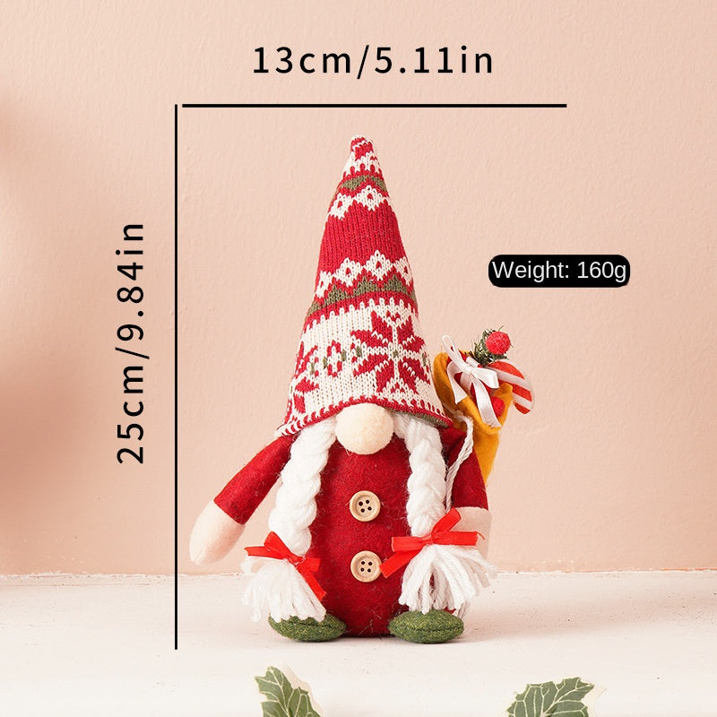 Faceless Gnome Christmas Decor - Cozy Knitted Hat Doll