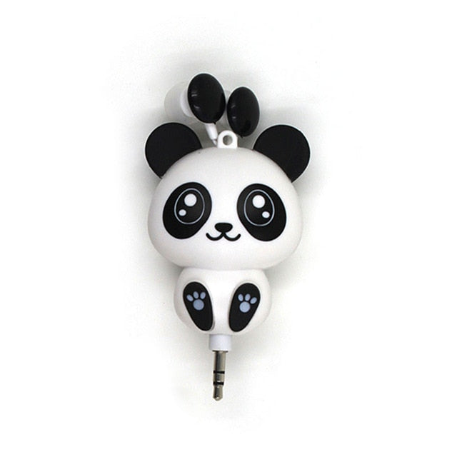 Cartoon Cat Earphones 3.5mm Retractable Wired Headset
