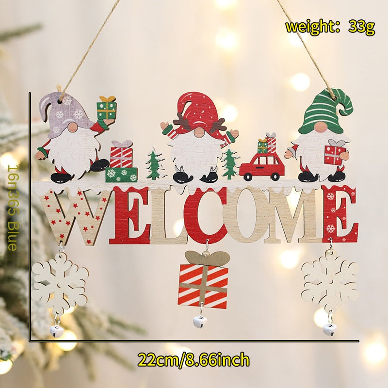 Wooden Christmas Door Sign With Rustic Holiday Cheer