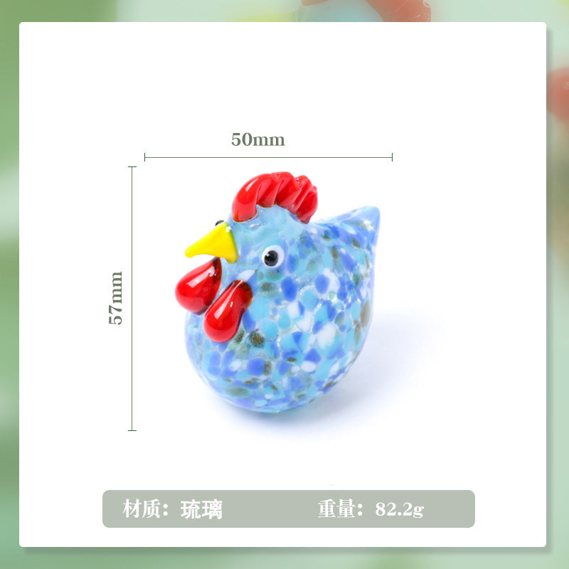 Handcrafted Glass Rooster Sculpture for Artisan Home Decor