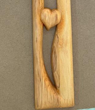 Wooden Memorial Heart Cross Ornament for Loved Ones