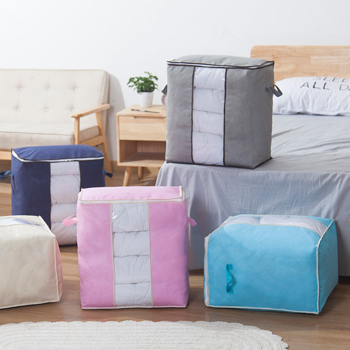 Thickened Quilt Storage Bag with Clear Window & Zip