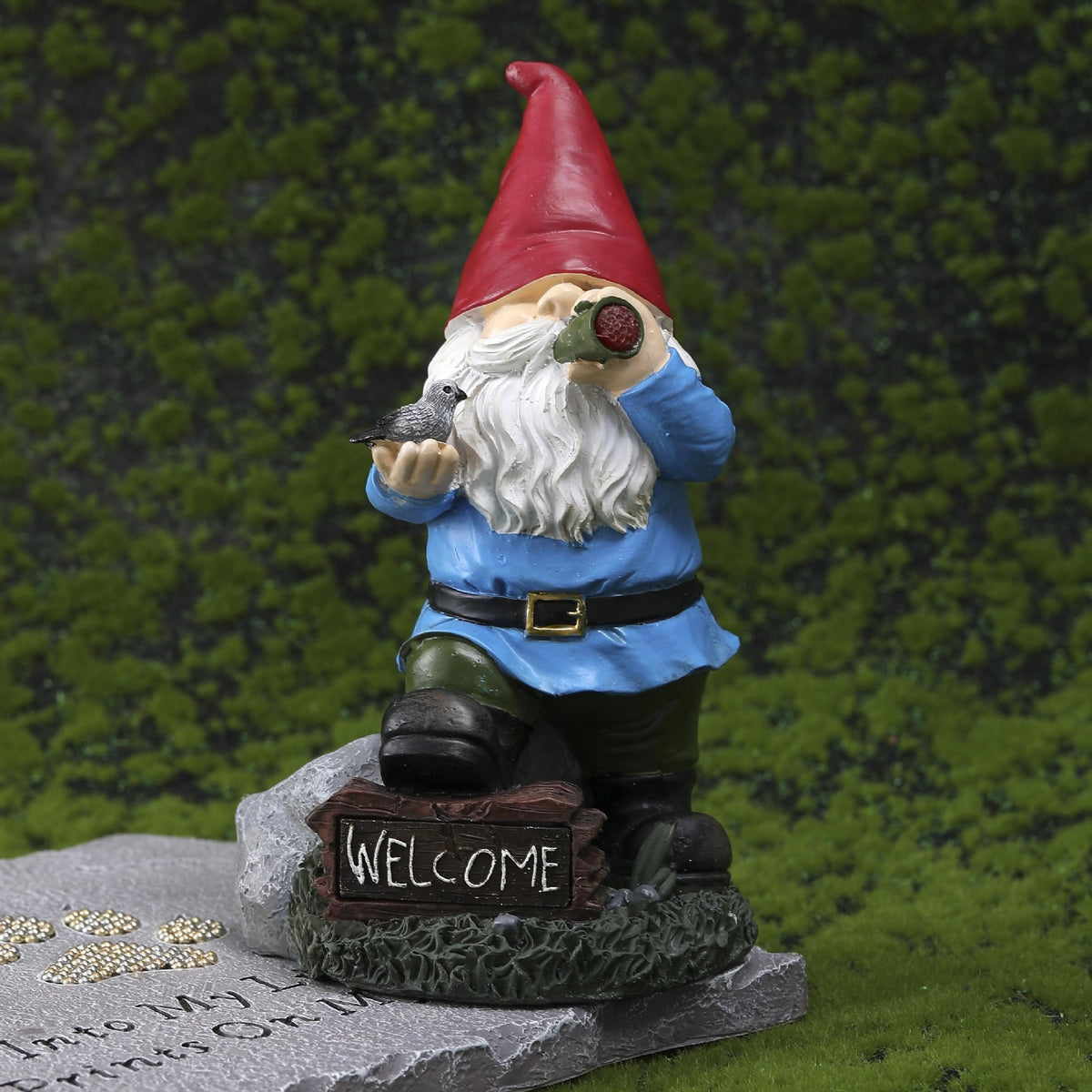 Solar Garden Gnome Statue for Lawn and Porch Decor