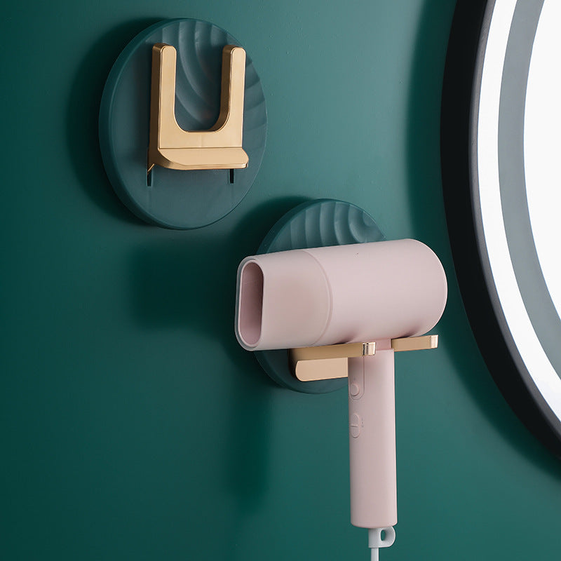 Punch-Free Foldable Hair Dryer Holder for Bathroom Wall