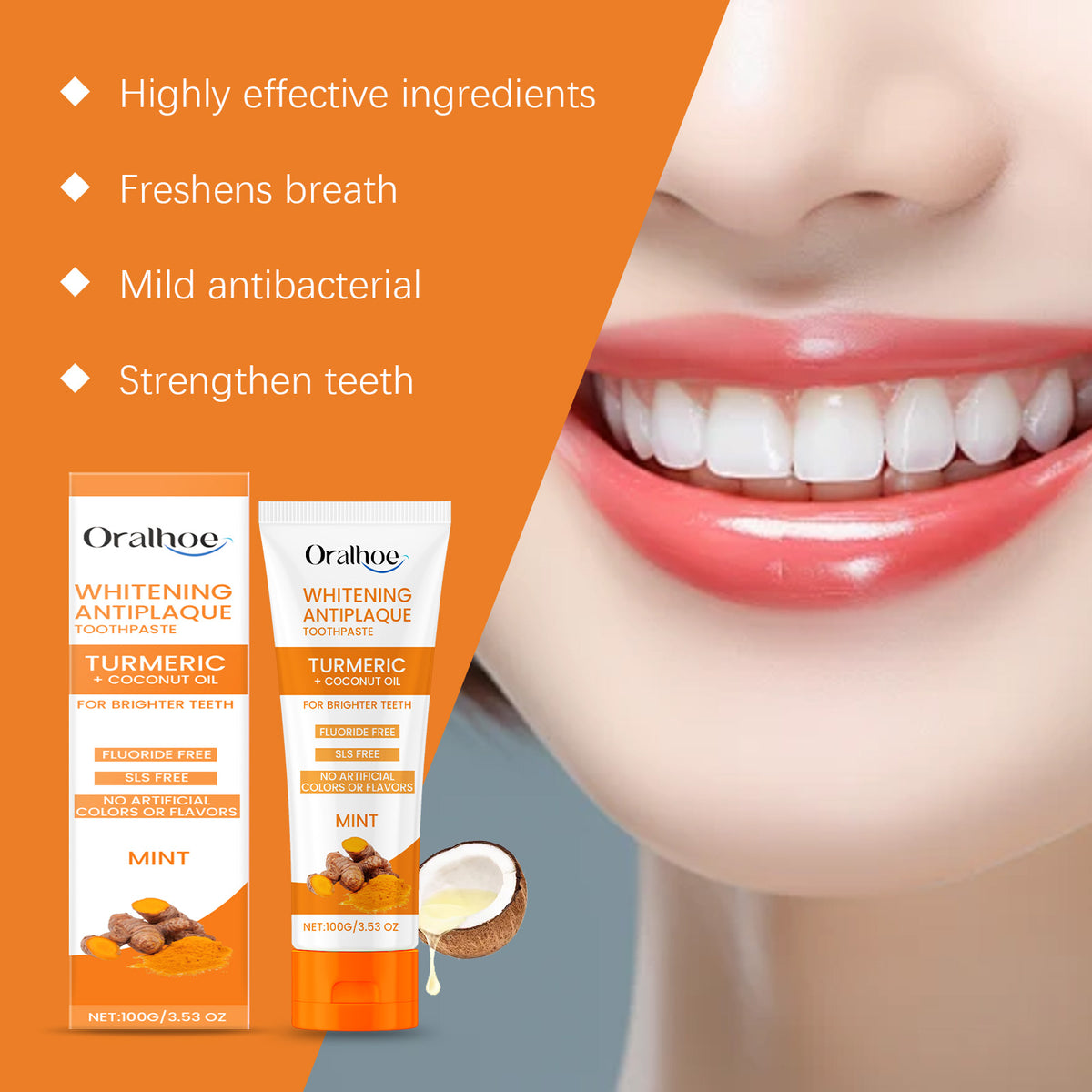 Turmeric Toothpaste for Brighter Teeth & Fresh Breath