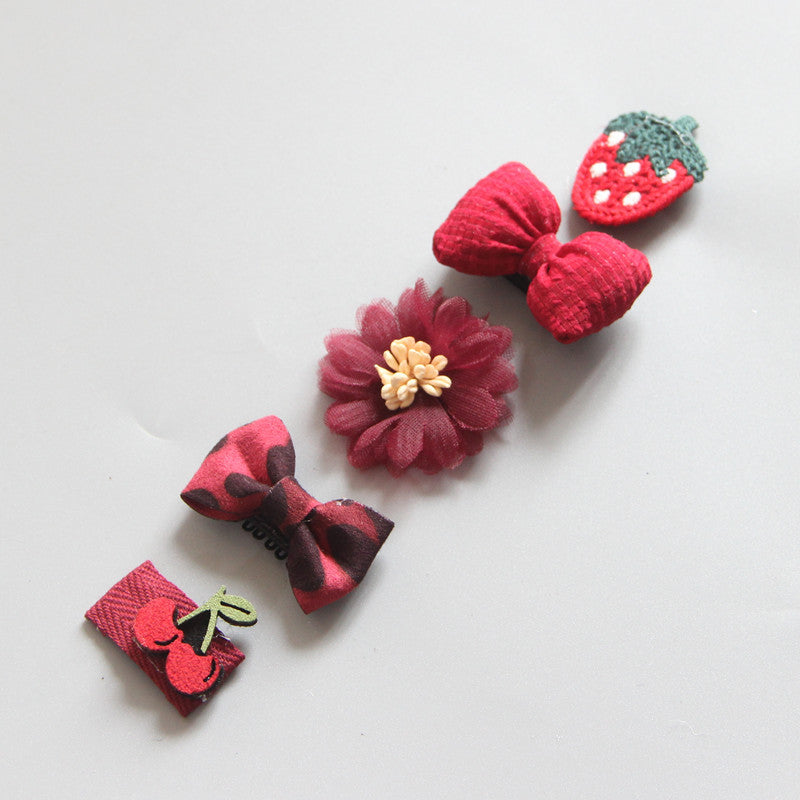 Girls Hair Clips – Colorful Crown, Bow & Flower Set