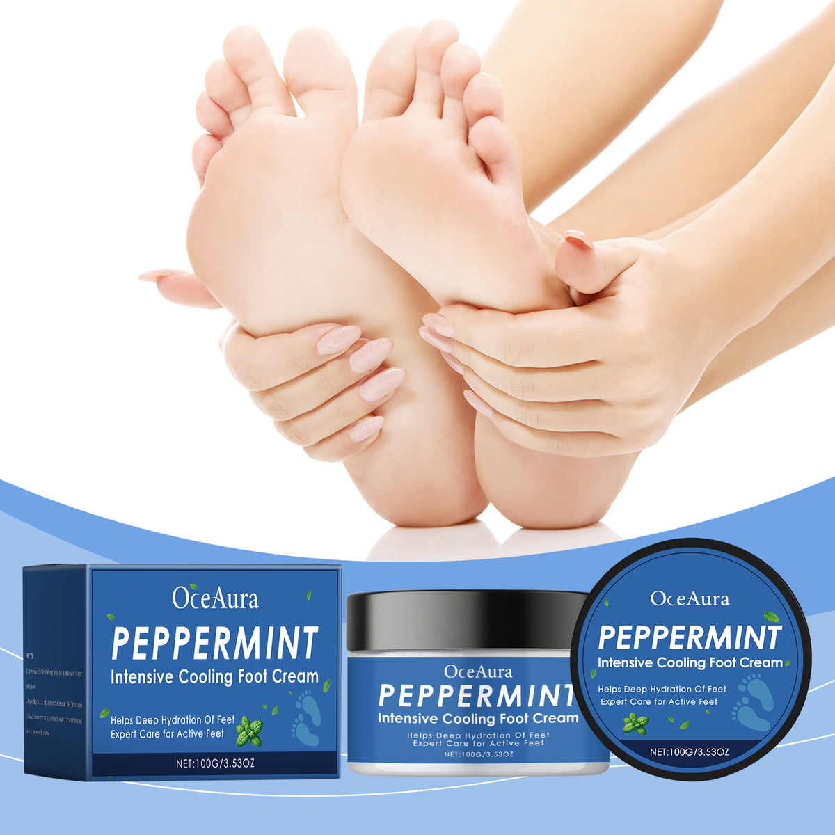 Cooling Peppermint Foot Cream for Dry, Rough Feet Care