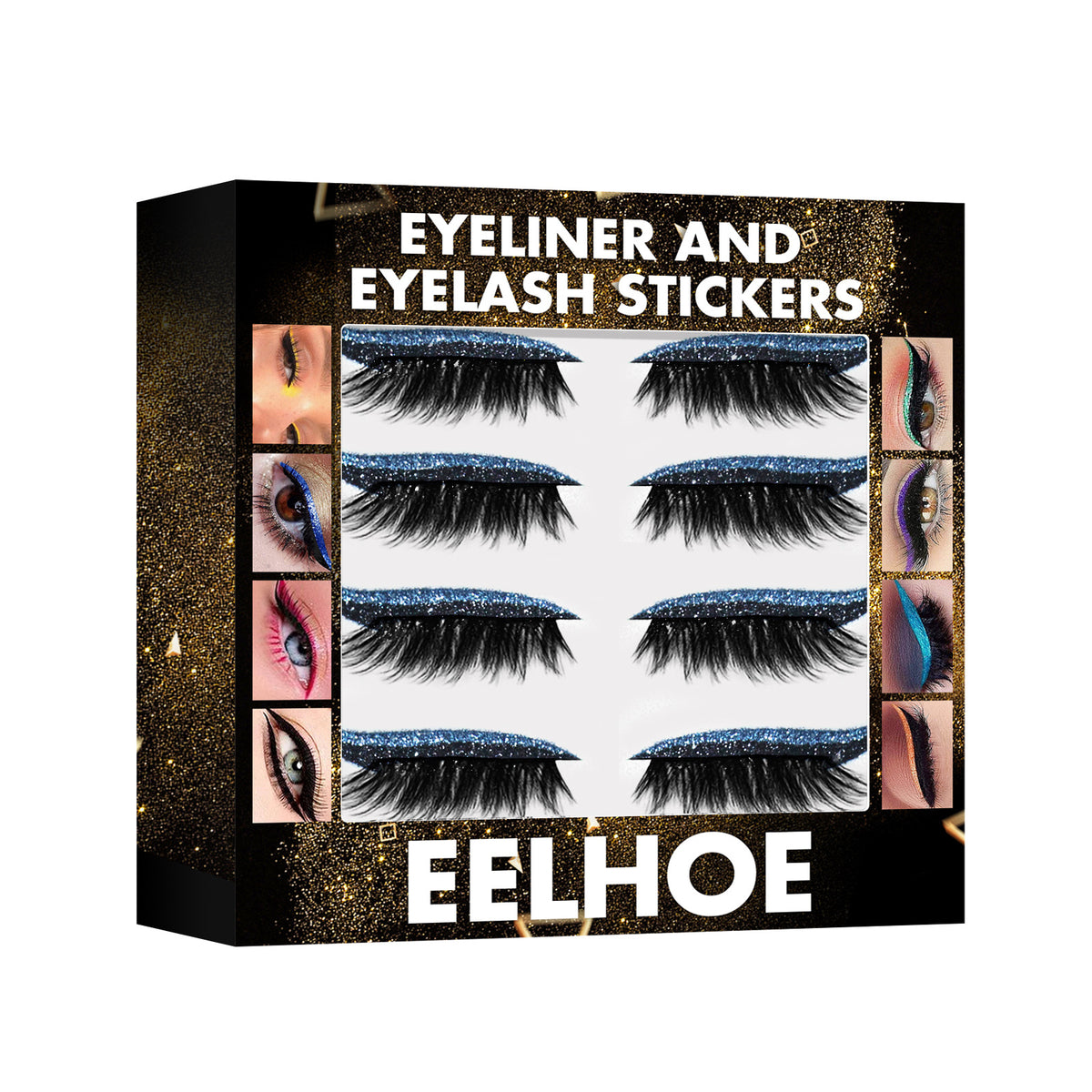 7-Color Self-Adhesive Glitter Eyeliner False Lashes