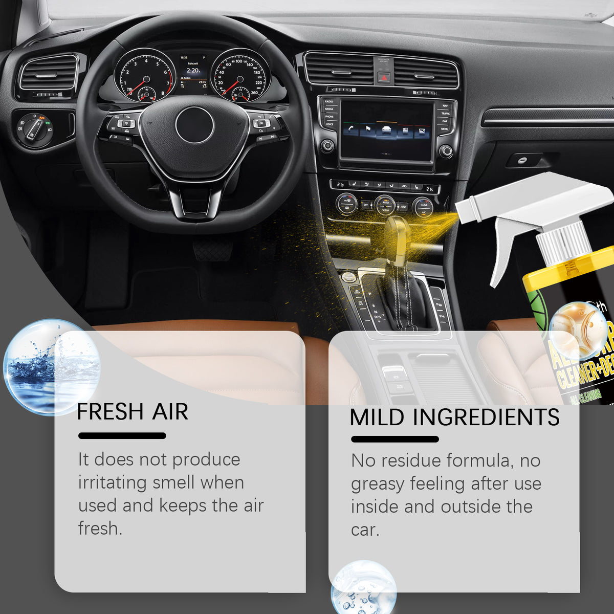 Automotive Interior Cleaner for Fast Deep Cleaning