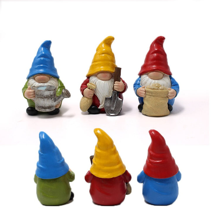 Resin Garden Gnome Set of 3 for Whimsical Yard Decor