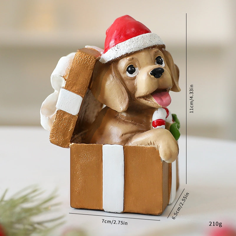 Christmas Puppy Ornament Set for Festive Holiday Displays