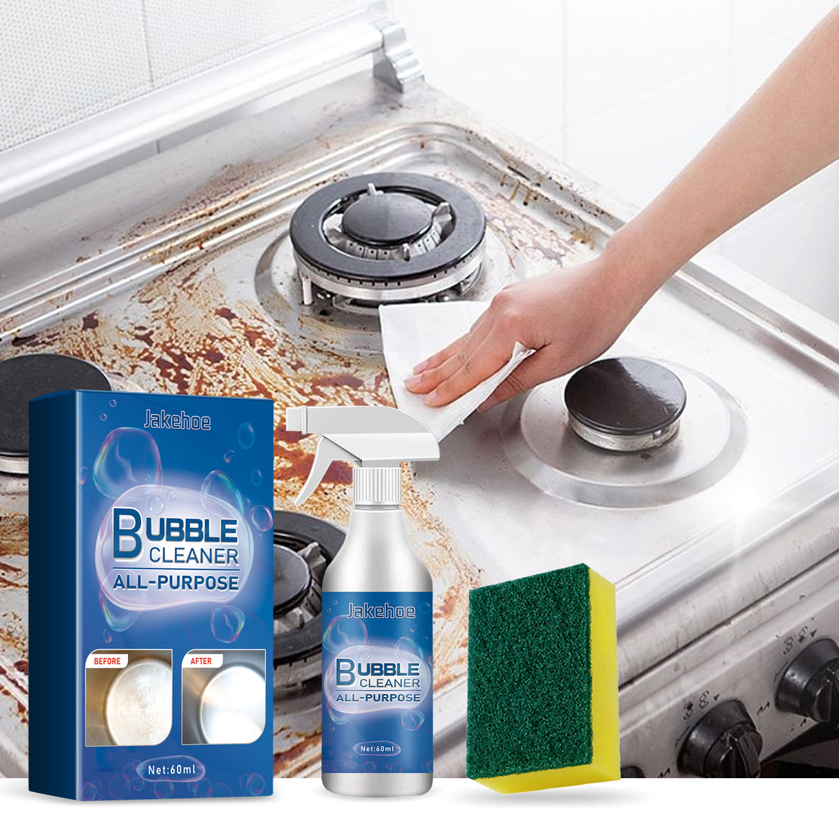 Multi-Purpose Foam Cleaner Set for Tough Kitchen Grease