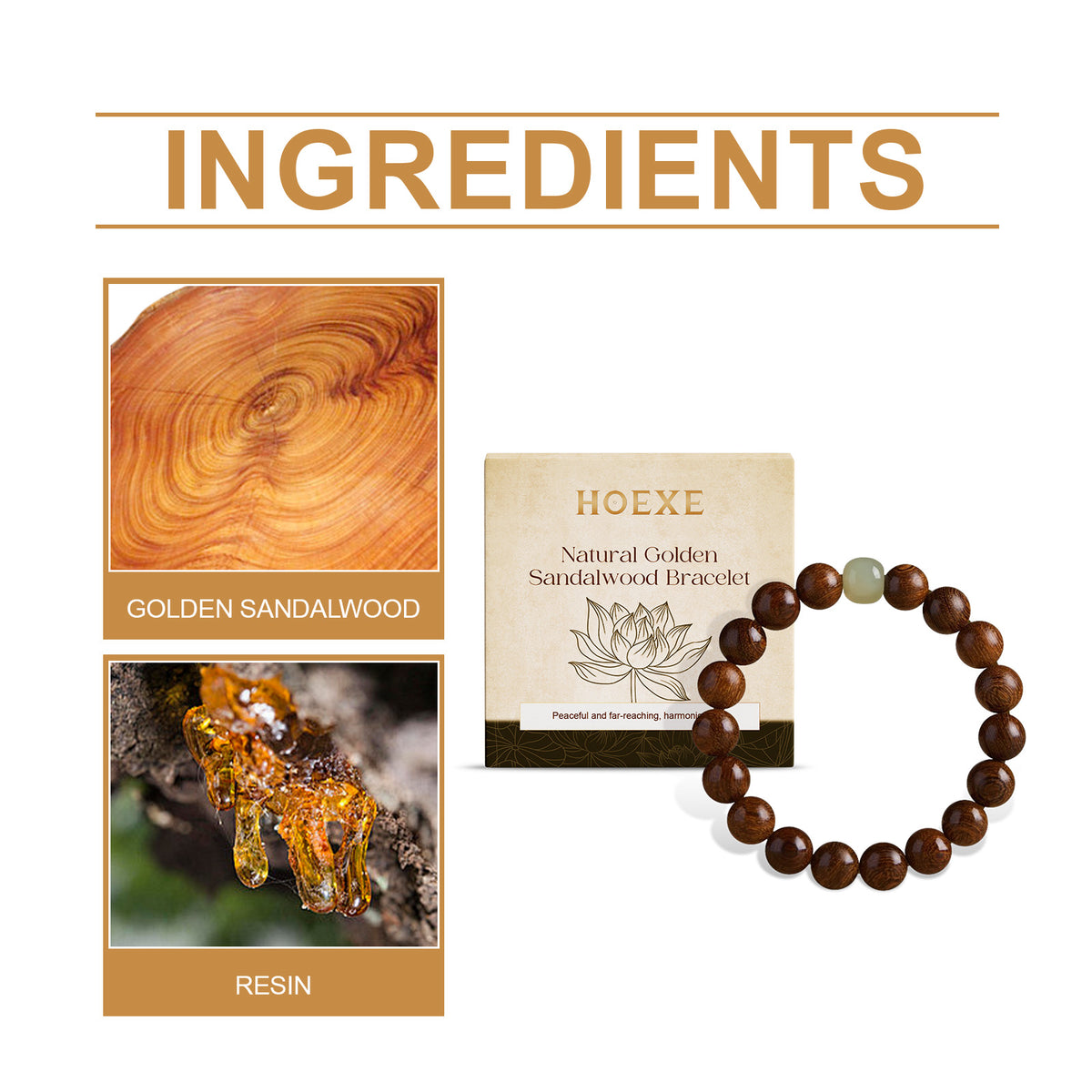 Sandalwood Bead Bracelet With Peaceful Natural Style