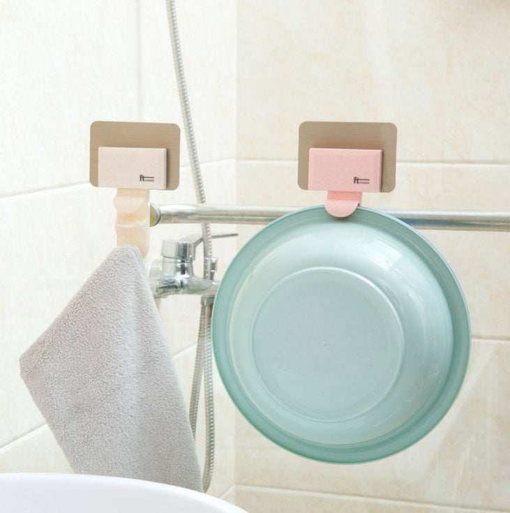 Drill-Free Wall Hook Rack for Bathroom Basins & Bowls