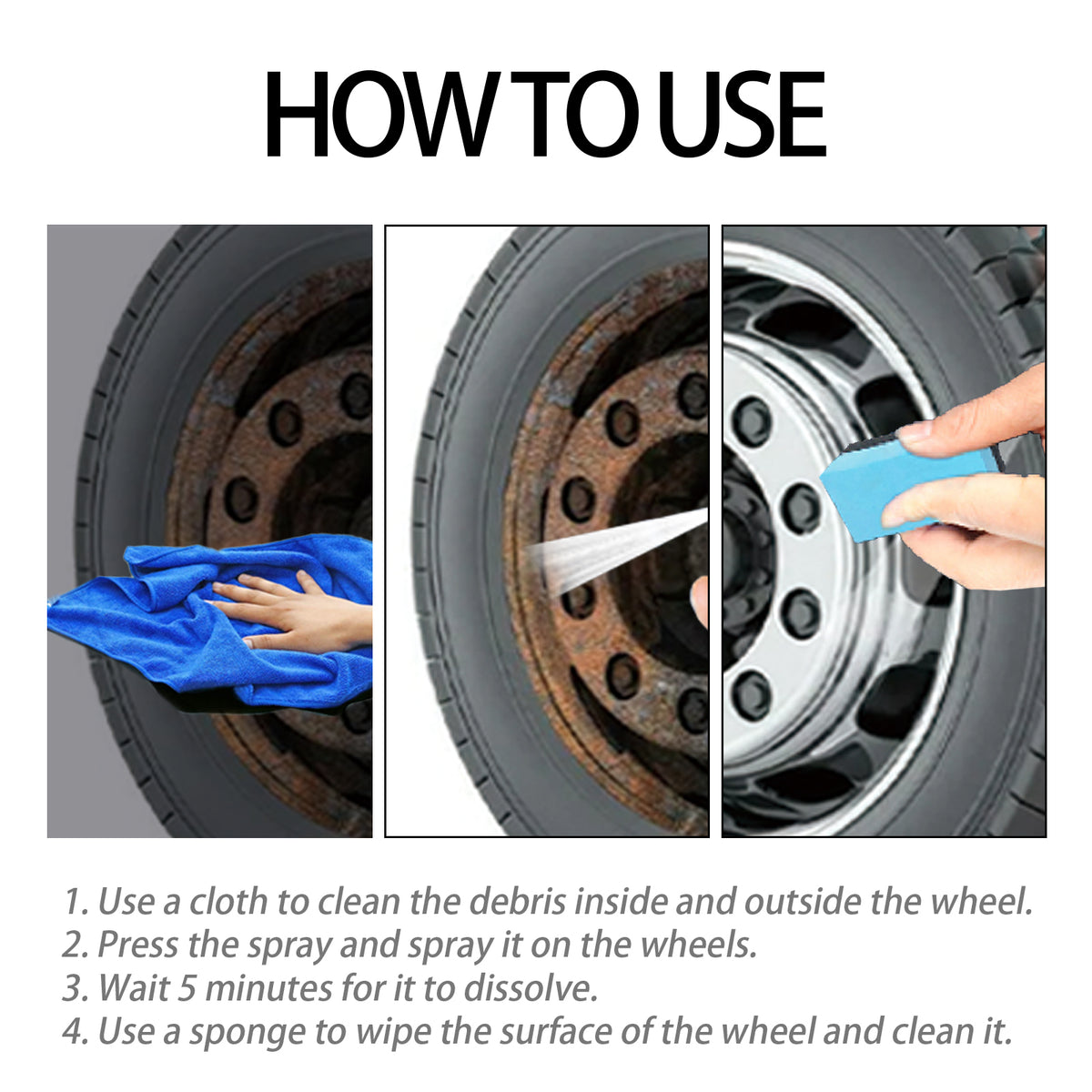 Non-Acid Wheel Cleaner & Bug Remover for Rims, 120ml