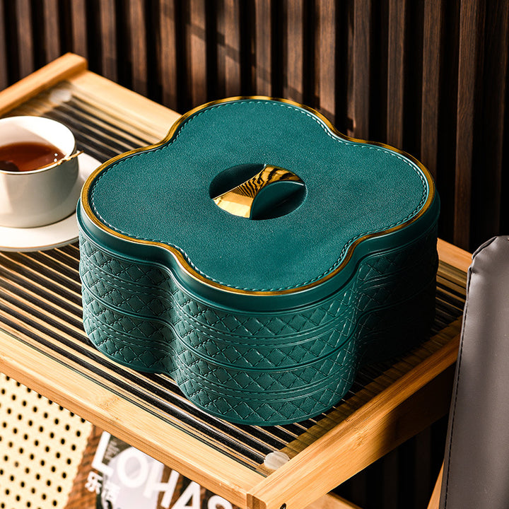 Multi-Tier Clover Snack Box with Lid for Dried Fruit