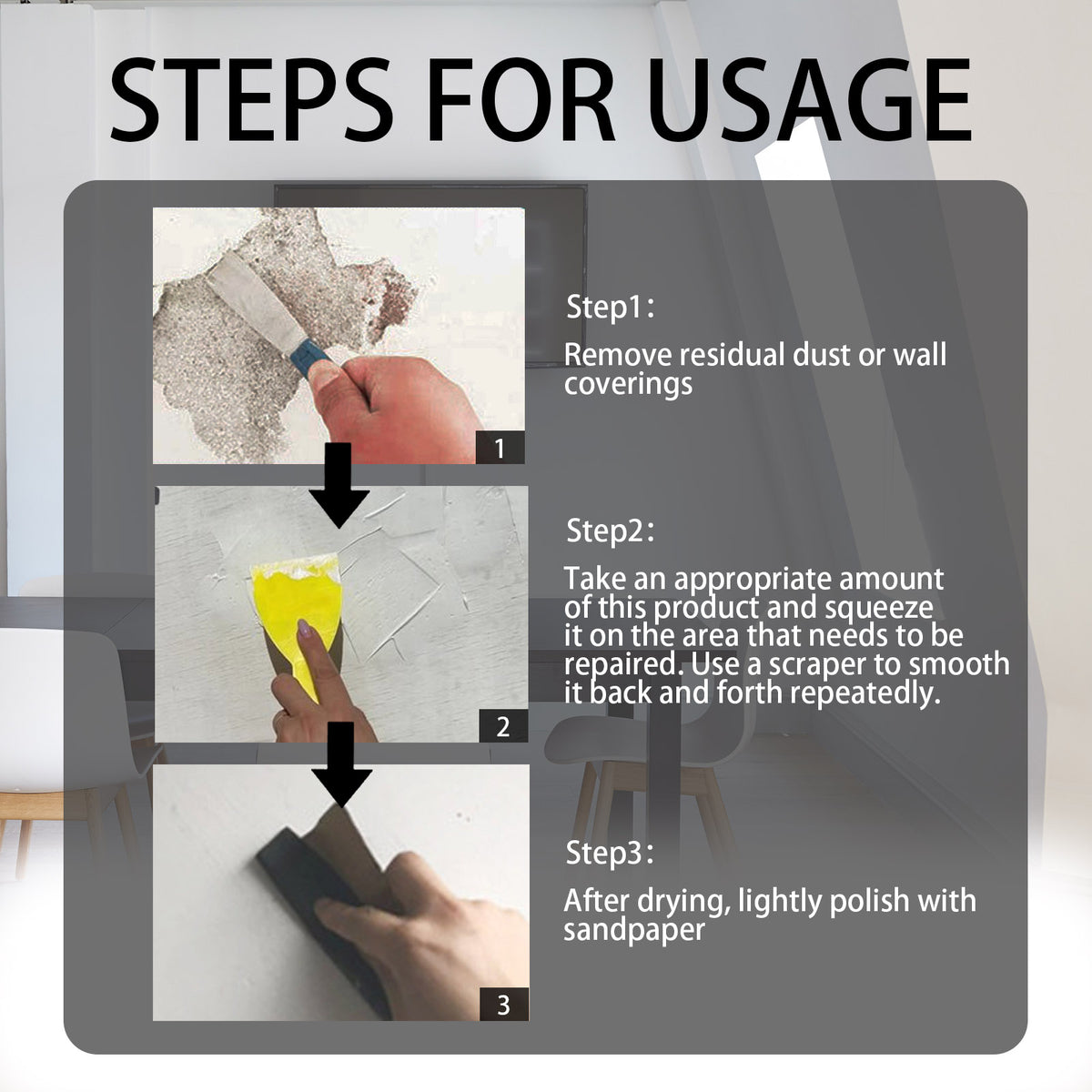 Wall Repair Paste for Cracks, Stains and Smooth Walls