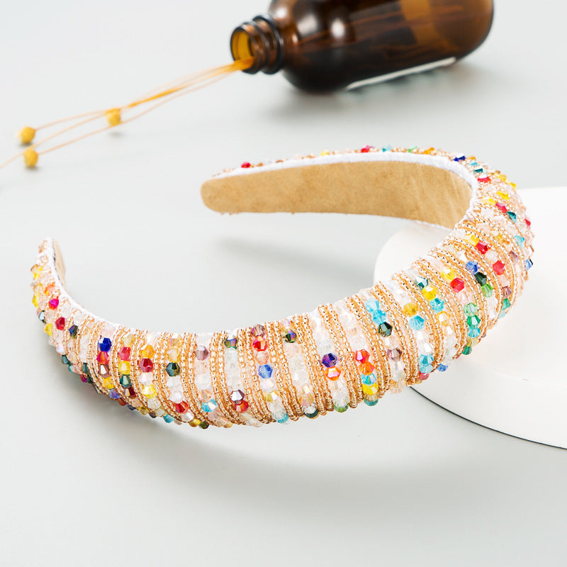 Beaded Hair Hoop Headband for Colorful Polished Style