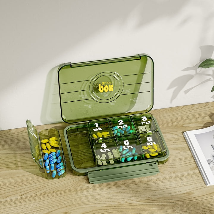 Portable Pill Organizer Box with Sealed Daily Compartments