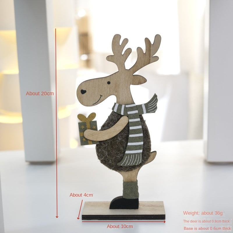 Christmas Wooden Reindeer Decor for Cozy Tabletops