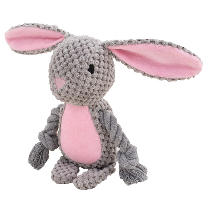 Plush Rope Dog Toy for Tugging, Fetching & Bonding