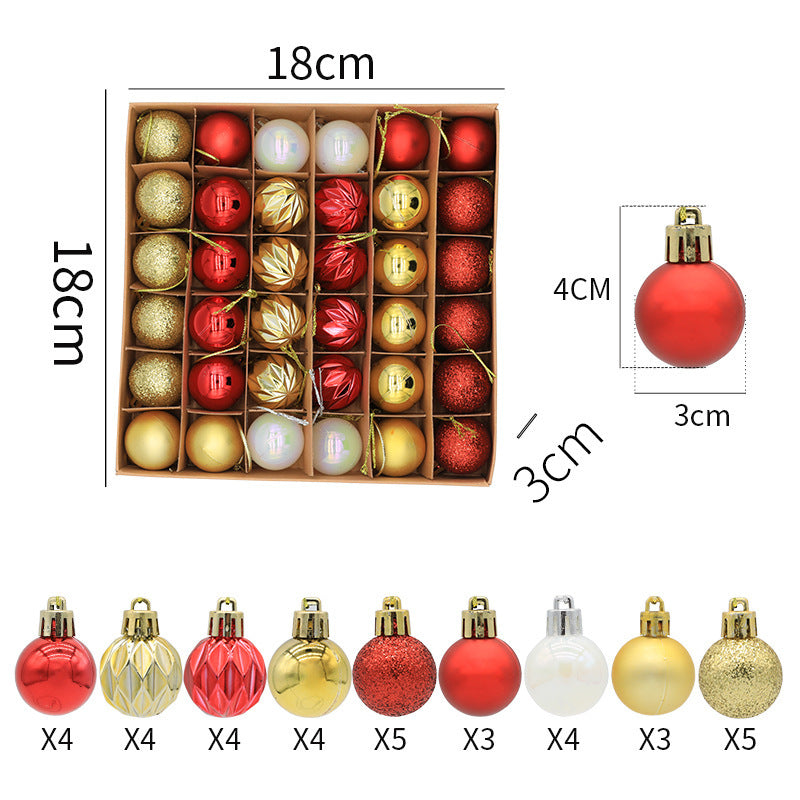 36-Piece Christmas Ornament Set for Colorful Trees