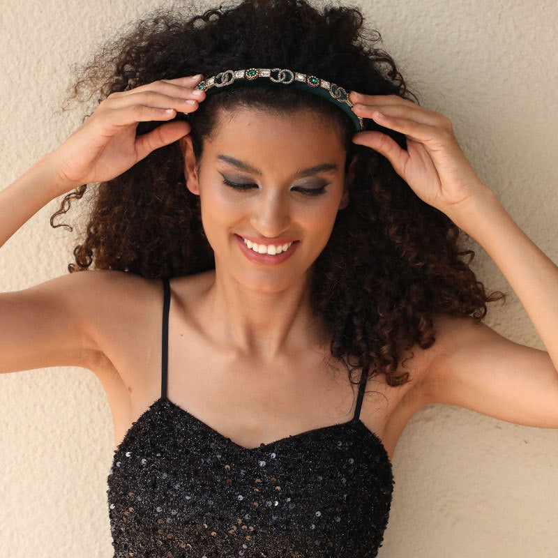 Crystal Velvet Headband for Effortless Elegant Styling