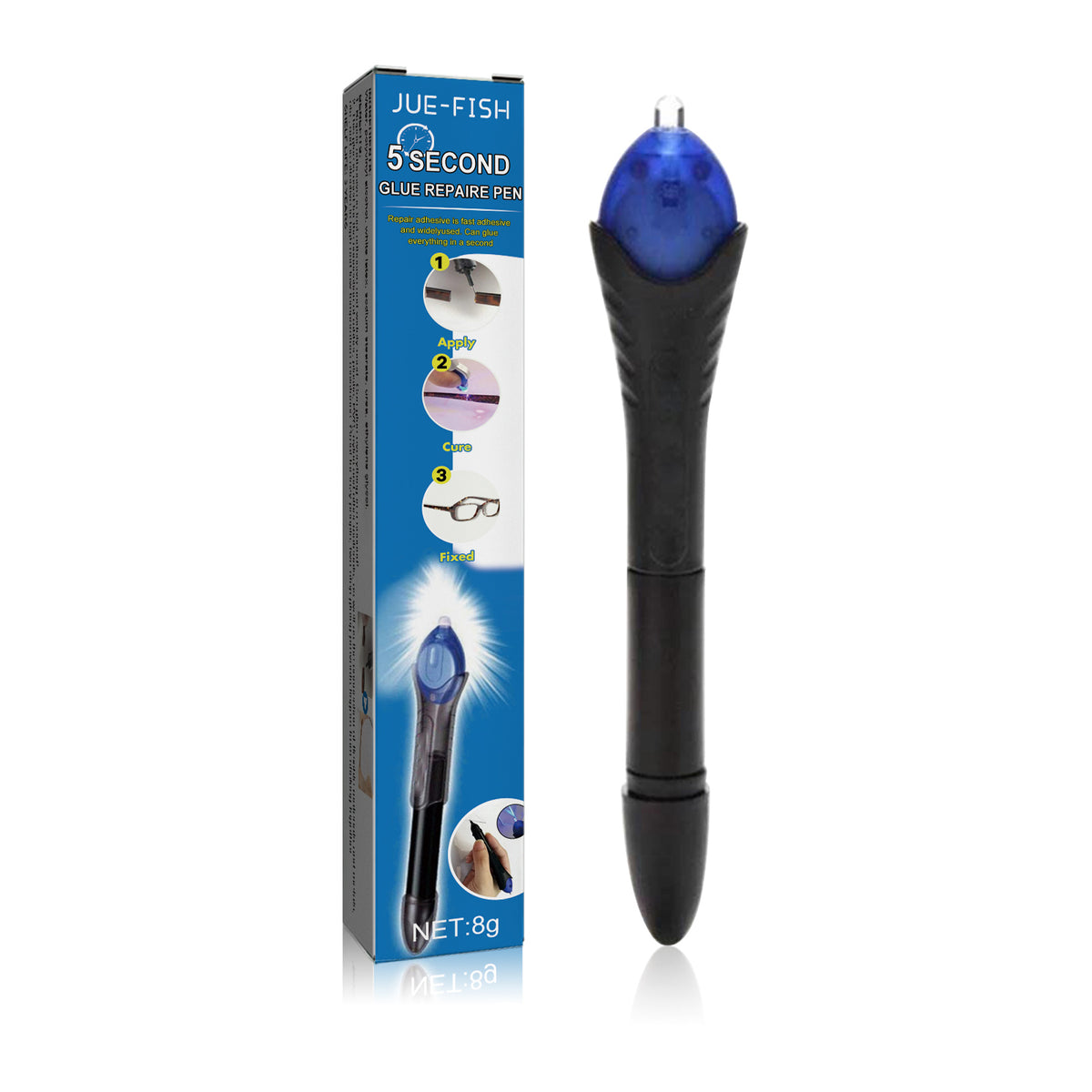 UV Glue Repair Pen with 5-Second Curing Light Tool