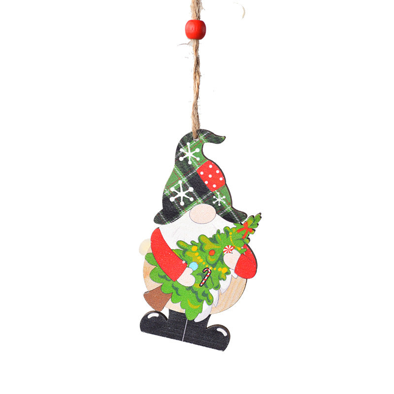 Painted Wooden Christmas Ornaments for Rustic Tree Decor