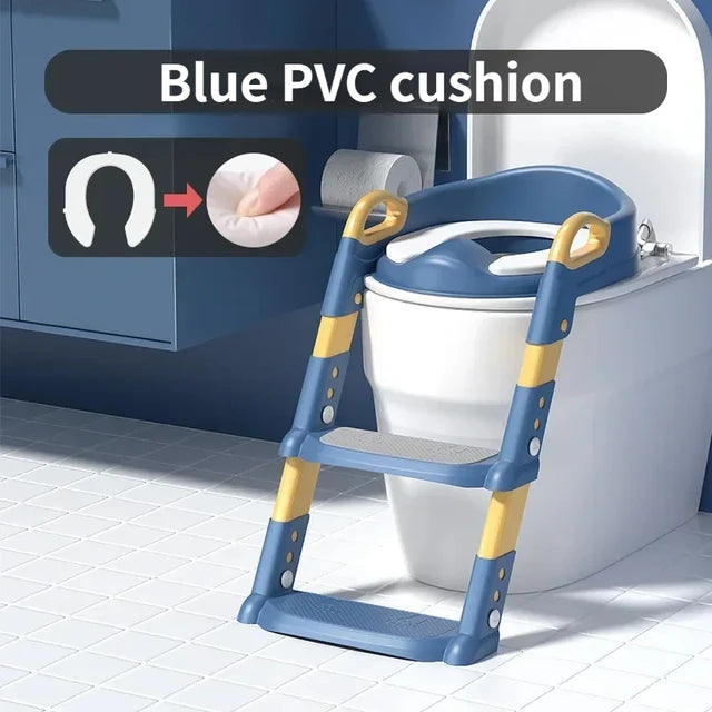 Children's Toilet Training Seat With Adjustable Safe Steps