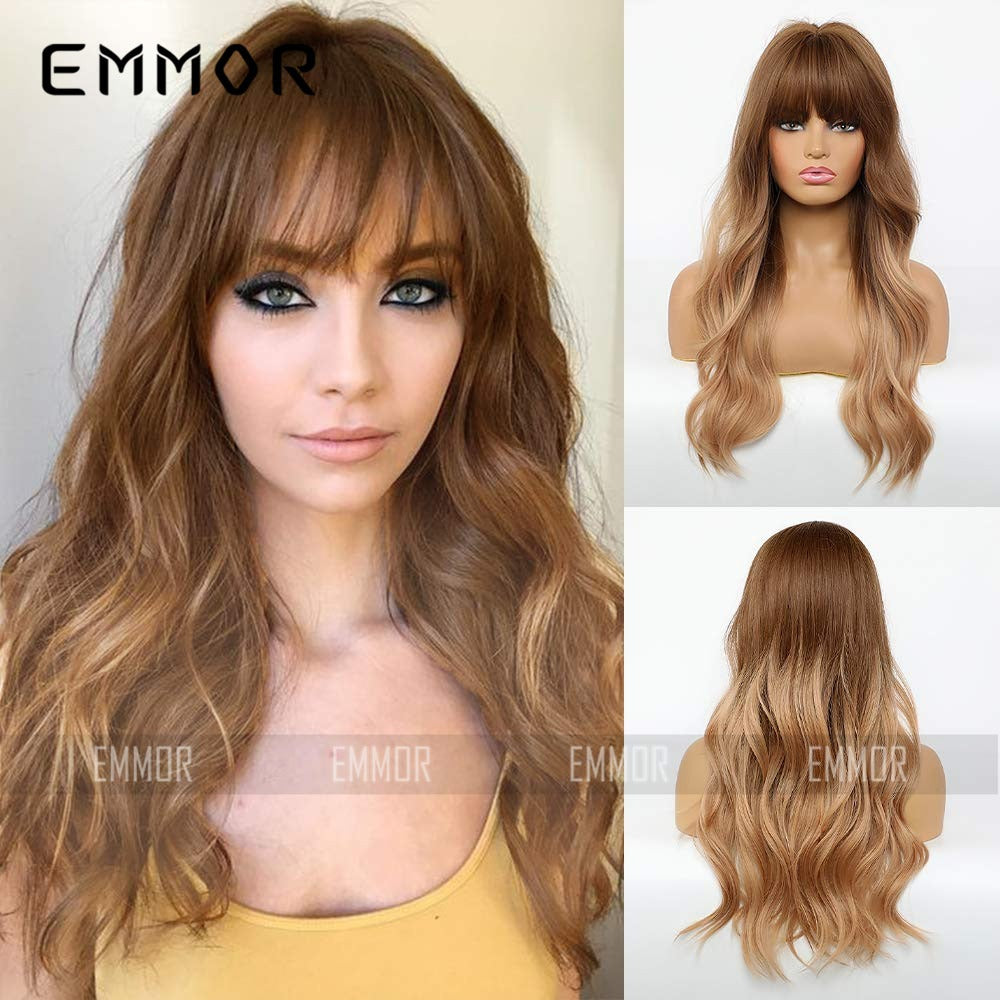Long Curly Bangs Wig for Instant Natural-Looking Volume