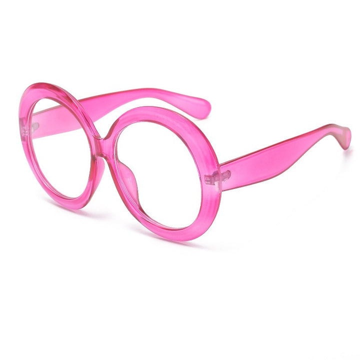 Oversized Round Sunglasses With Dual-Color Frames for Women