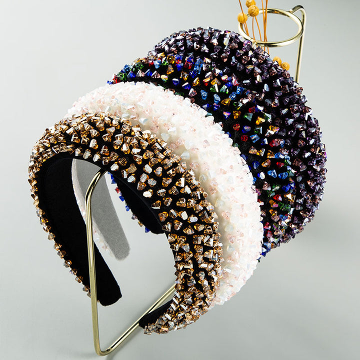 Beaded Headband With Hand-Stitched Baroque Sparkle