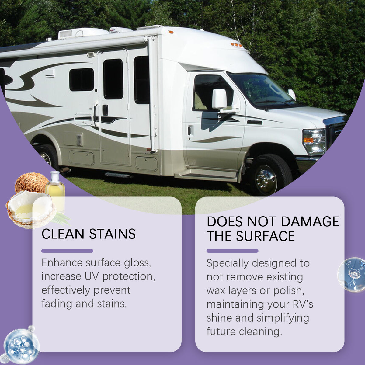 Motorhome Cleaning Solution with UV Protection & Shine