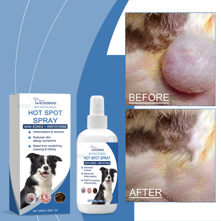 Pet Hot Spot Spray for Gentle Skin Irritation Care