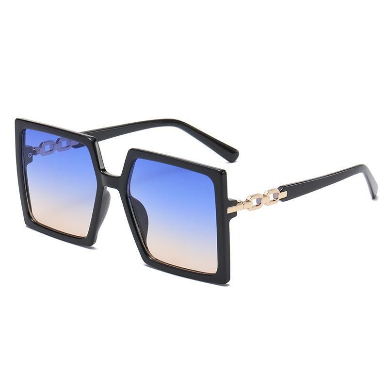 Women's Sport Sunglasses With Oversized Gold Chain Frames