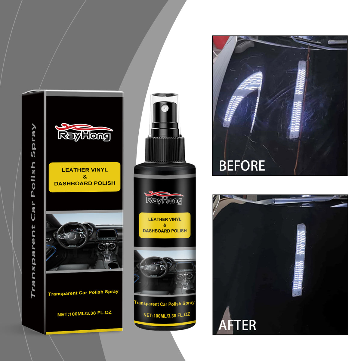 Auto Polishing Spray for Glossy Paint & UV Protection