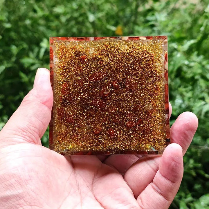 Seven-Color Orgone Pyramid for Meditation Space Decor