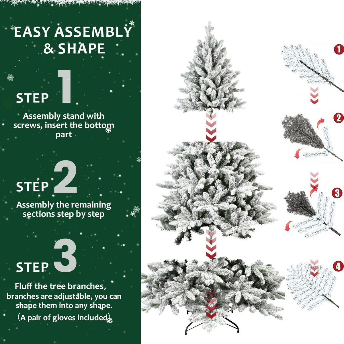 7-Foot Flocked Christmas Tree for a Snowy Holiday Display