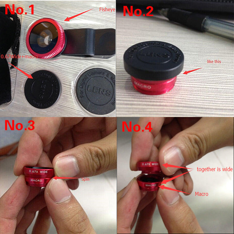 Phone Camera Lens Kit: Fisheye, Wide Angle & Macro