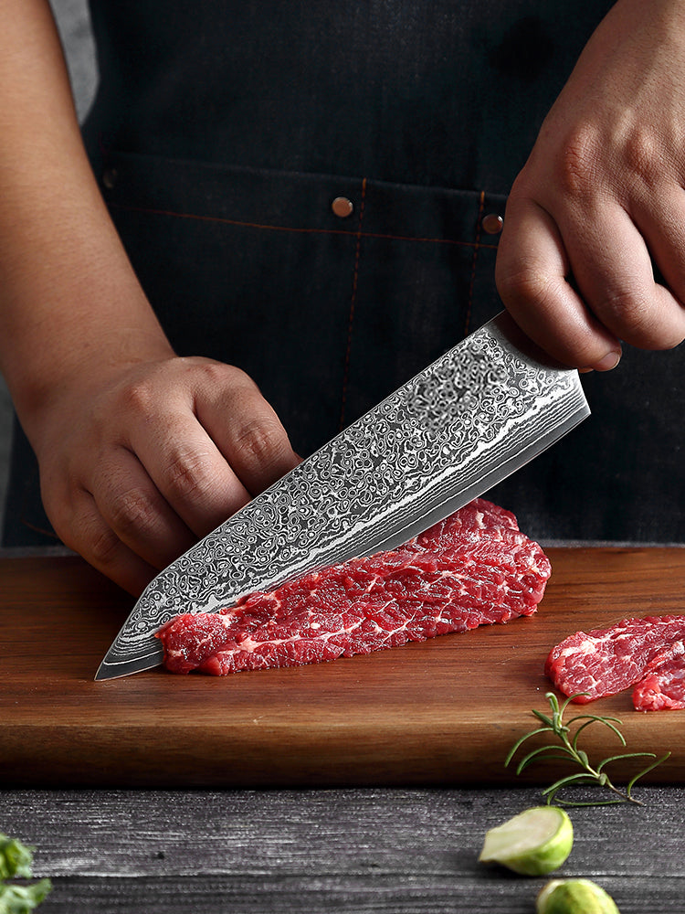 7-Piece Damascus Knife Set, VG10 Steel, Long-Lasting Edge