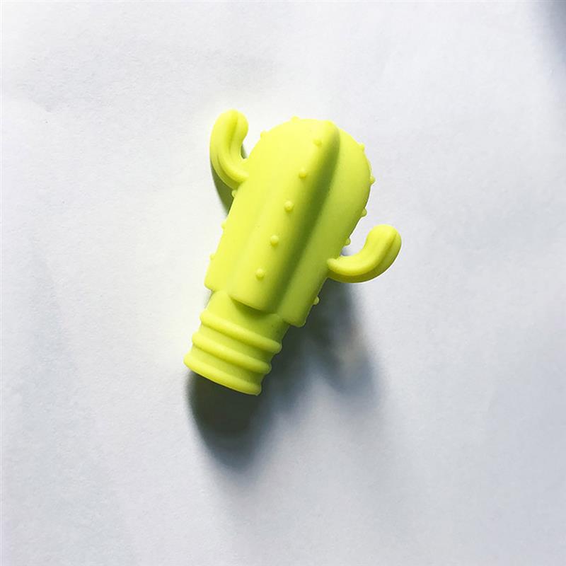 Cactus Silicone Wine Stopper & 6 Glass Drink Markers