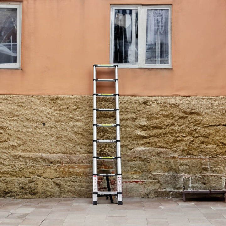8.5 ft Telescopic Ladder with Hooks and Stable Base