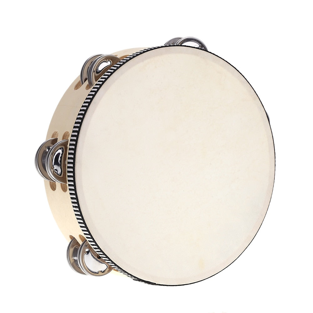 Tambourine Drum with Double-Row Jingles for Kids' Music