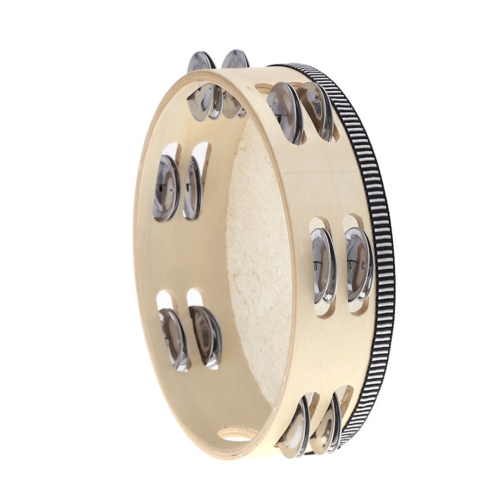 Tambourine Drum with Double-Row Jingles for Kids' Music