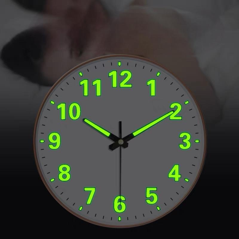 20CM Minimalist Wall Clock With Luminous Green Numerals